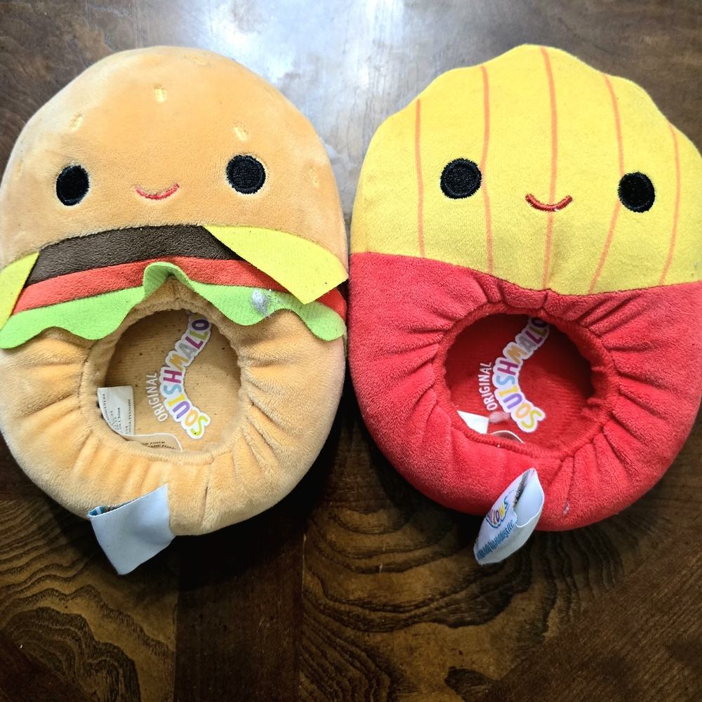 Adorable Burger and Fries Kids Slippers